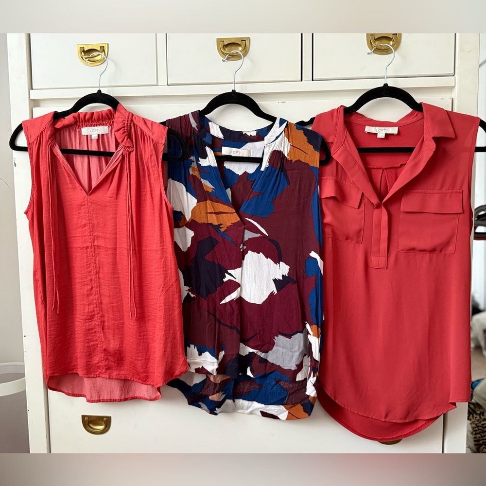 3 Sleeveless LOFT Blouses